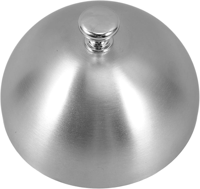Generic Stainless Steel Food Dome Cover Anti-splashing Lid Kitchen Bbq Steak Cloche for Restaurant Cooking and Griddle Use Silver - Image 1