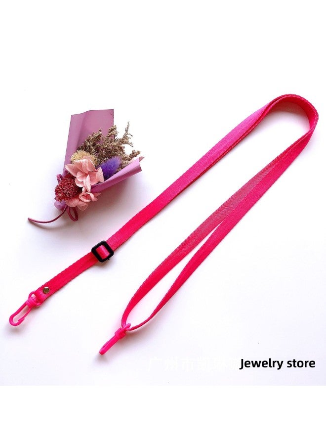 Adjustable Length Candy Solid Color Mobile Phone Case Strap Shoulder Strap Crossbody Bag Cup Camera Universal Mobile Phone Lanyard-Specifications Support Image Upload:Rose Red - Image 1