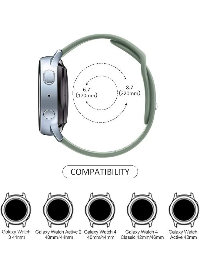 ELTRAZONE Green Soft Silicone Sport Band for Samsung Galaxy Watch 6 (40mm/44mm) & Galaxy Watch 6 Classic (43mm/47mm) - 20mm Replacement Strap for Men and Women - Image 4