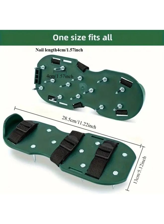 Black Lawn Aeration Shoes Durable Plastic Iron Build For Long Term Outdoor Use - Image 4