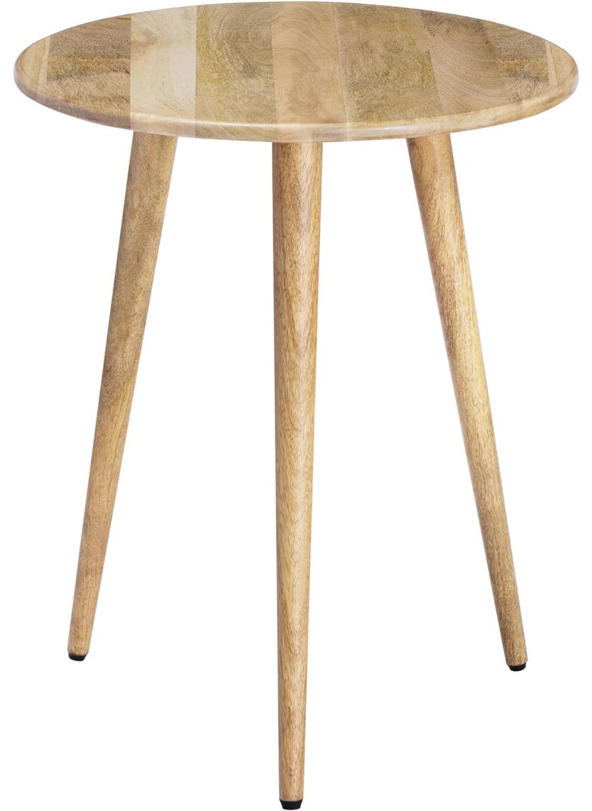Carpentray carpentray Side Table End Table Exclusively Designed HandCrafted Small Nightstand Solid Wood Round End Table Contemporary Accent Table for Bedrooms Living Rooms and Home Office Natura  - Image 1