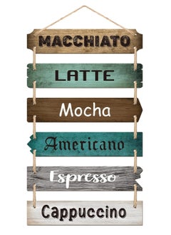 Generic Maxsafe Coffee Sign - Coffee Bar Decor, Wooden Hanging Farmhouse Decor, Rustic Wood Kitchen Wall Decor, Coffee Station Wall Pediment, Decorative Plaques for Home, 21.3 x 11.2 Inches  - Image 1