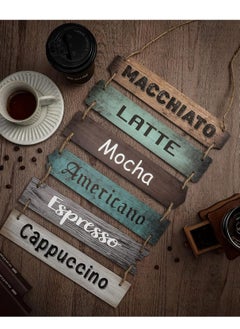 Generic Maxsafe Coffee Sign - Coffee Bar Decor, Wooden Hanging Farmhouse Decor, Rustic Wood Kitchen Wall Decor, Coffee Station Wall Pediment, Decorative Plaques for Home, 21.3 x 11.2 Inches  - Image 3