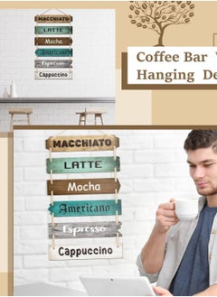 Generic Maxsafe Coffee Sign - Coffee Bar Decor, Wooden Hanging Farmhouse Decor, Rustic Wood Kitchen Wall Decor, Coffee Station Wall Pediment, Decorative Plaques for Home, 21.3 x 11.2 Inches  - Image 4