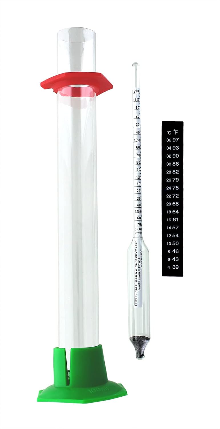 LD Carlson Specific Gravity Combo Kit with Triple Scale Hydrometer & Test Jar - Image 1