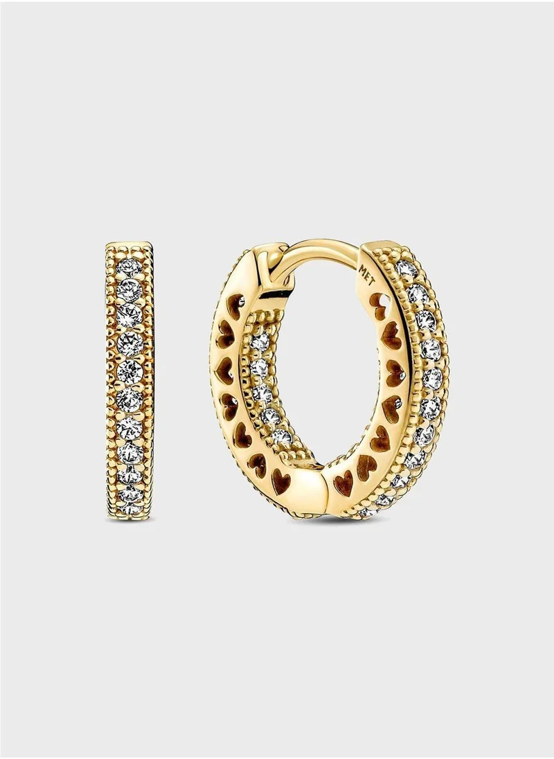 PavÃ Heart Hoop Earrings