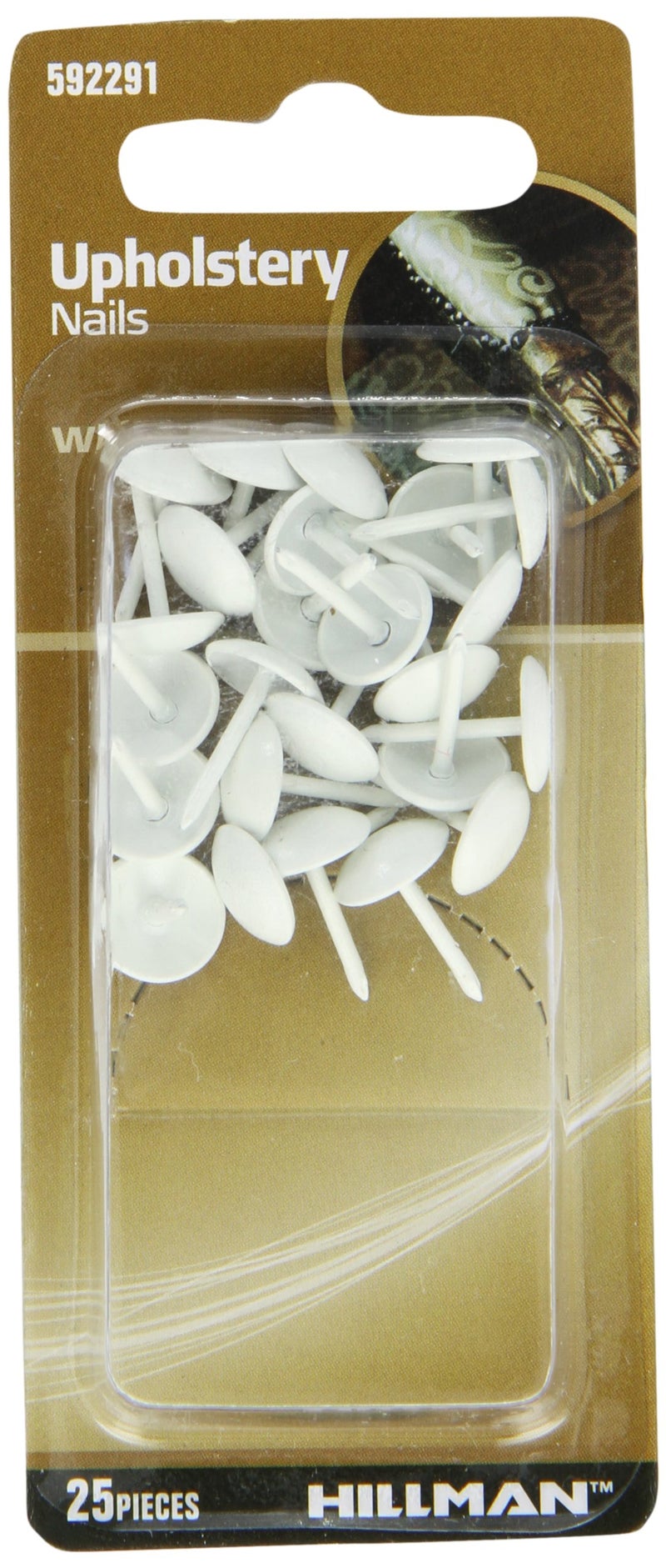 Hillman The Hillman Group 592291 Upholstery Nails White 25Pack