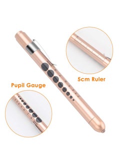 CAVN Pen Light with Pupil Gauge LED Penlight for Nurses Doctors 2 Pcs Reusable Medical Penlight for Nursing Students Rose Gold and White  - Image 2