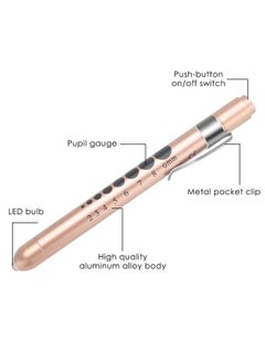 CAVN Pen Light with Pupil Gauge LED Penlight for Nurses Doctors 2 Pcs Reusable Medical Penlight for Nursing Students Rose Gold and White  - Image 5