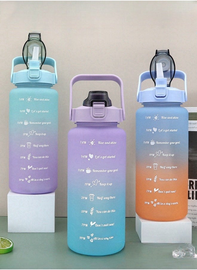 Gradient Color Frosted Cup Water Bottle Outdoor Sports Water Bottle Purple and Blue 2000ml - pzsku/Z6940B8DD794C842942E9Z/45/_/1711437389/3b723f89-e812-4e58-b681-059ae072d9c5