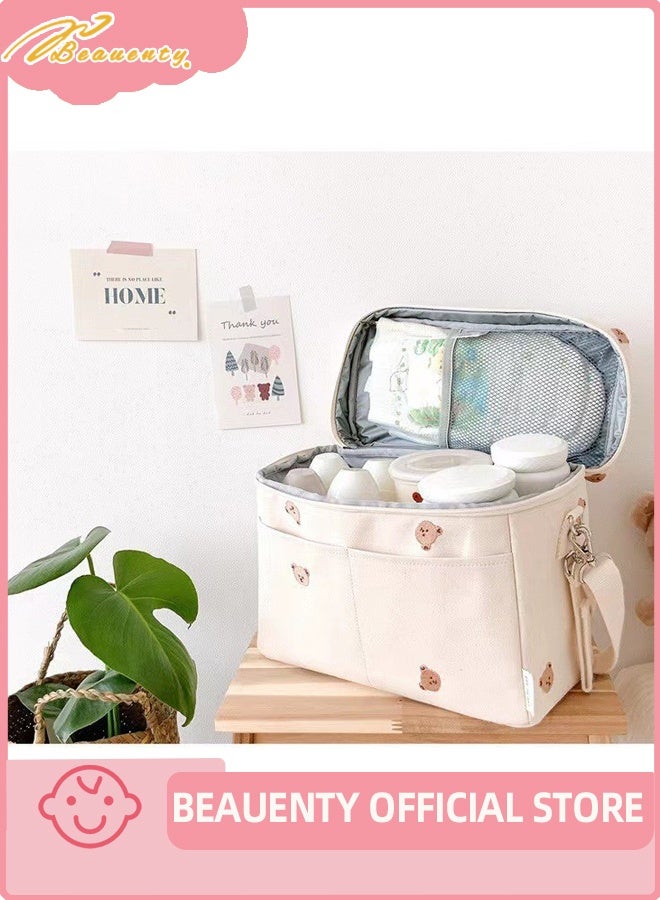 بيوينتي منظم حقيبة عربة، عربة محمولة معلقة حقيبة عربة ملحقات حقيبة مع جيب السحاب للزجاجة، الحفاضات، الهاتف، الألعاب، حامل زجاجة عربة البنود الطفل الطفل - Image 1