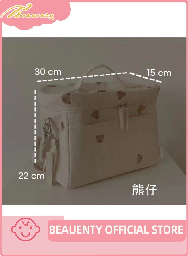 بيوينتي منظم حقيبة عربة، عربة محمولة معلقة حقيبة عربة ملحقات حقيبة مع جيب السحاب للزجاجة، الحفاضات، الهاتف، الألعاب، حامل زجاجة عربة البنود الطفل الطفل - Image 4