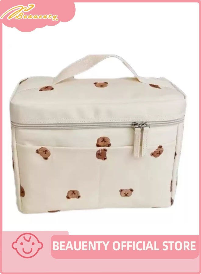 بيوينتي منظم حقيبة عربة، عربة محمولة معلقة حقيبة عربة ملحقات حقيبة مع جيب السحاب للزجاجة، الحفاضات، الهاتف، الألعاب، حامل زجاجة عربة البنود الطفل الطفل - Image 3