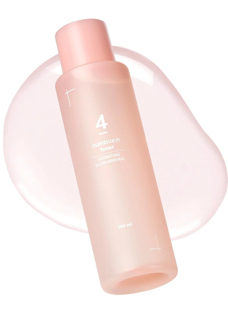 numbuzin Numbuzin No.4 Hydrating Glow Mineral Toner, Thermal Water, Hyaluronic Acid, Hydration, Makeup Boosting, 6.76 Fl.Oz  - Image 1