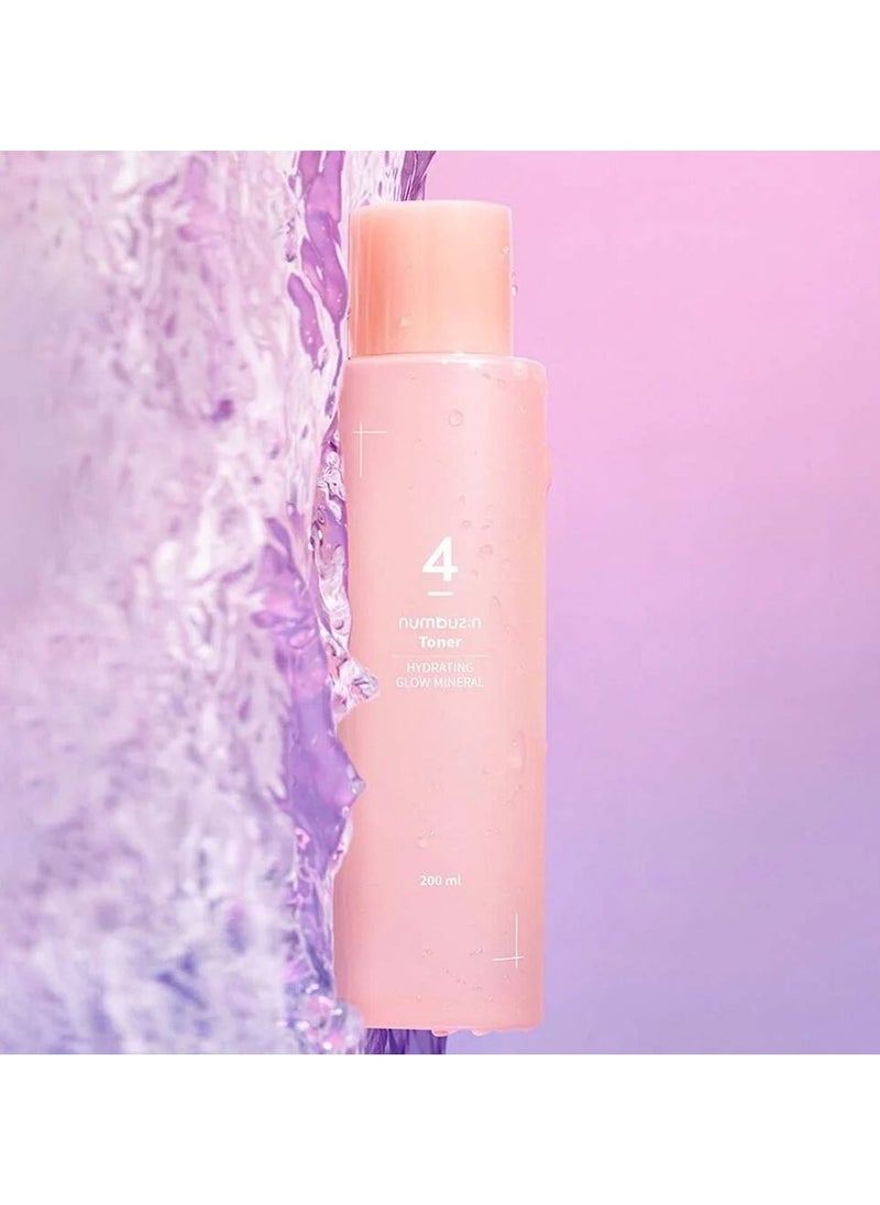 numbuzin Numbuzin No.4 Hydrating Glow Mineral Toner, Thermal Water, Hyaluronic Acid, Hydration, Makeup Boosting, 6.76 Fl.Oz  - Image 3