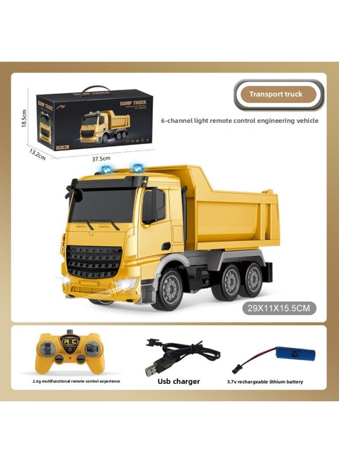 Customized Export OEM Remote Control Vehicle Electric Fire Monitor Water Spray Rescue Vehicle Lift Ladder Rechargeable Battery-Color:QH2801-2D European-style Six-way Dump Truck "portable Sealed Box]-Proportion:Package Three: 1 Lithium Battery 1 Charging Line 1 Remote Control Battery - Image 1