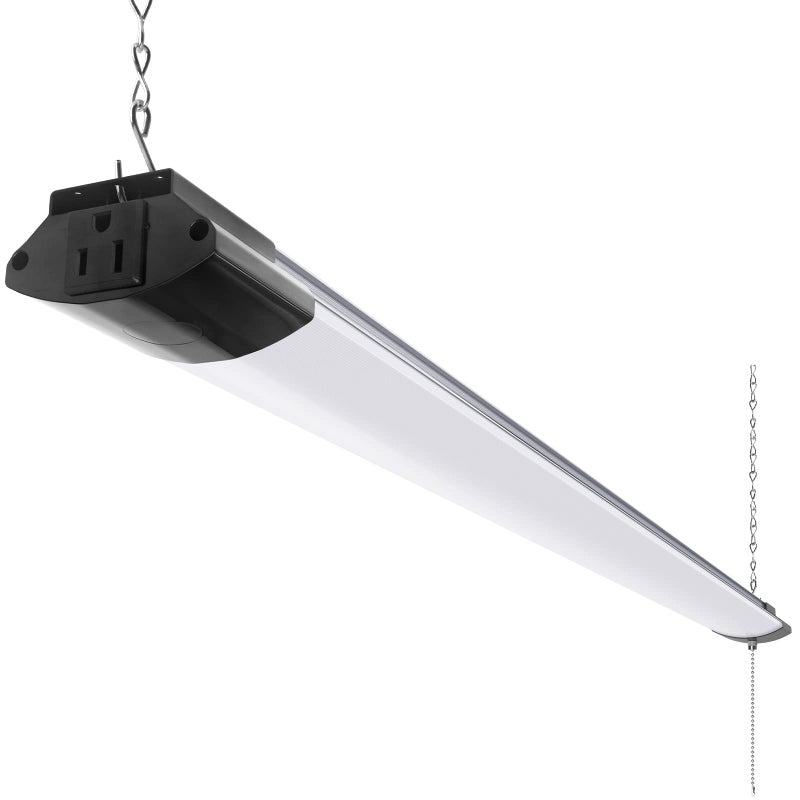 Barrina BS84 LED Shop Light for Garage, 10000LM, 84W, 4FT, 5000K Linkable Light Fixture for Workshop, Basement, Hanging or Flush Mount, Heat Dissipation with Pull Chain Switch, ETL,1 Pack - Image 1