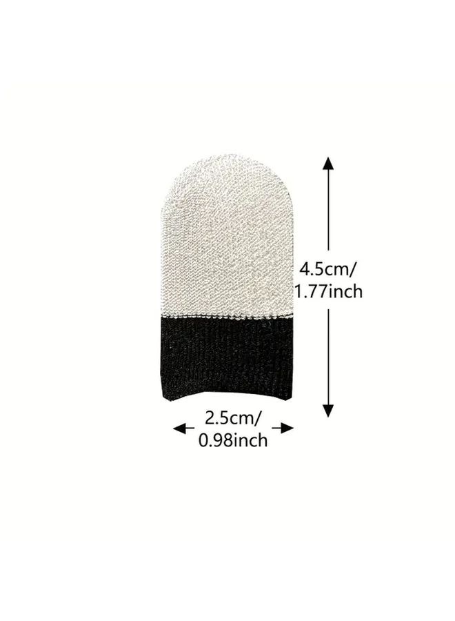 Anti Sweat Ultra Thin Silvery Fiber Finger Sleeves For Gaming 4pcs Silver - Image 2