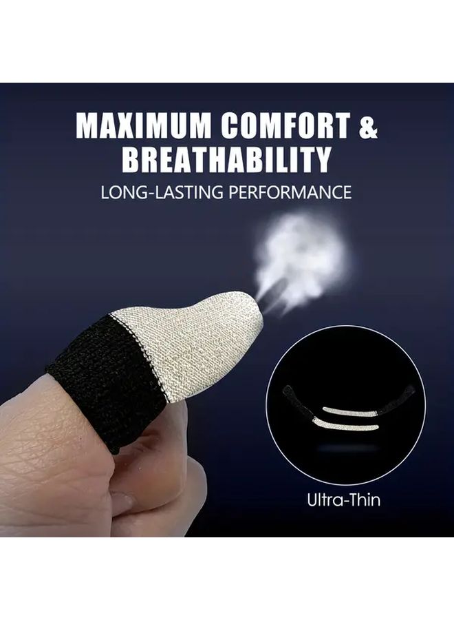 Anti Sweat Ultra Thin Silvery Fiber Finger Sleeves For Gaming 4pcs Silver - Image 5