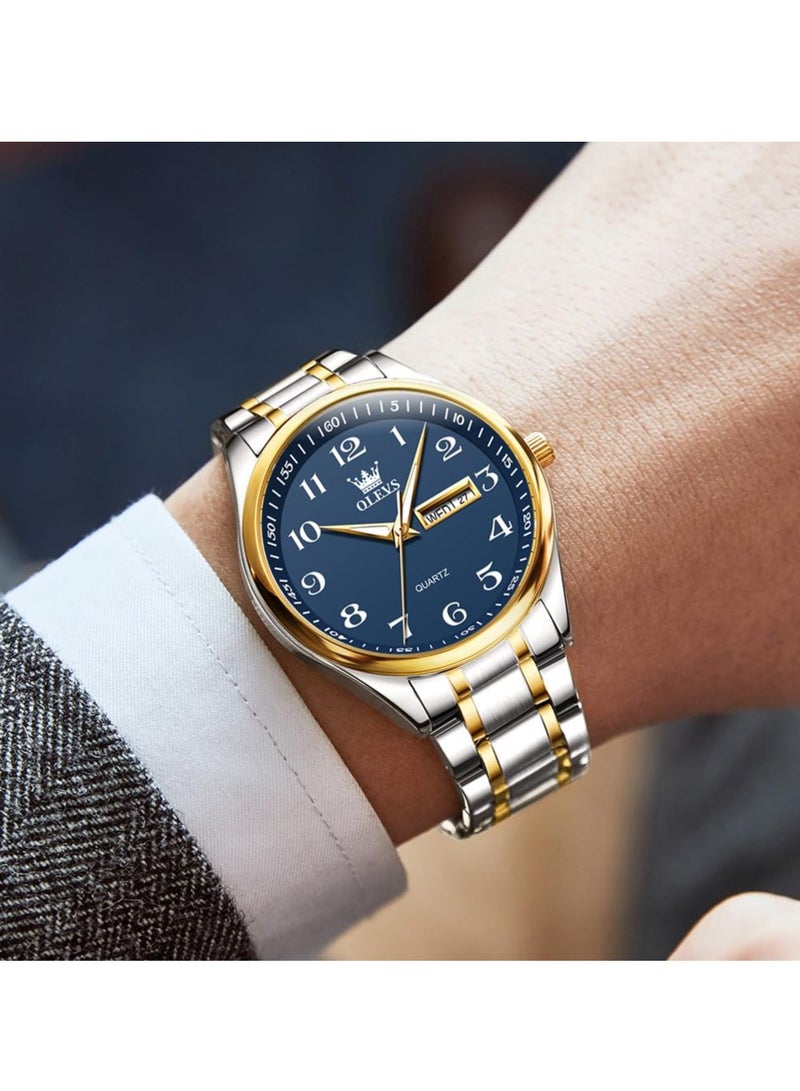 OLEVS Men's Waterproof Stainless Steel Analog Quartz Watch5567 - Image 2