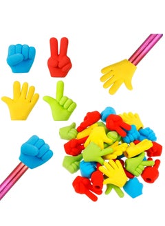KASTWAVE Pencil Erasers, Rubber Pencil Top Erasers Funny Pencil Eraser Toppers Rock Paper Scissors Erasers Pencil Top Erasers Cap Studying Supplies for Kids Students Teachers  - Image 1