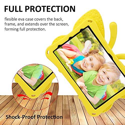 FunnyWin iPad 10.2 Tablet Case Kids,iPad 10.2 7 8 9 Butterfly Case with Kickstand Light EVA Full Boby Drop Protective Rugged Shockproof Kid-Proof iPad 7 8 9 iPad 10.2 Kid Tablet Case for Girl Kid Gift (Yellow) - Image 4