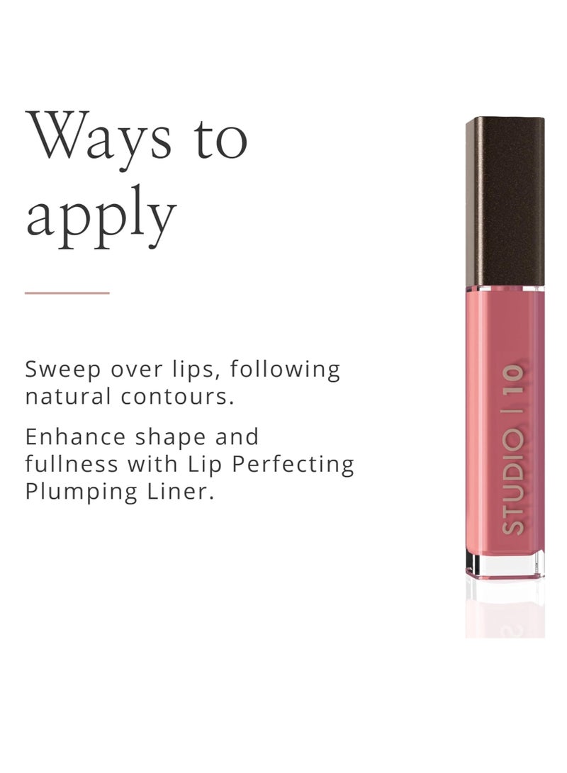 Studio 10 Lip Perfecting Plumping Lip Gloss Supercharged Lip Gloss and Treatment Feather light Non sticky and Long lasting Shine Pink Lip Plumper - Image 4