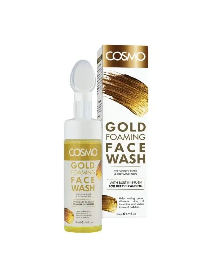 Cosmo Gold Foaming Facial Wash with Brush, 175ml - Image 1
