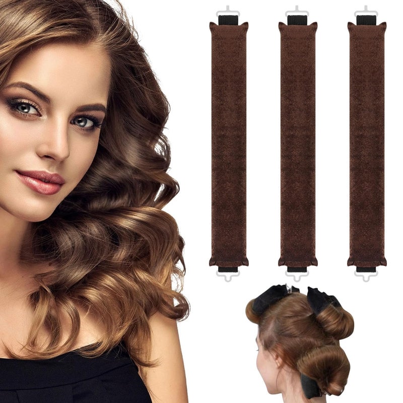 Niralasa Niralasa Heatless Hair Curler Jumbo Set Overnight Rods for No Heat Curls Velvet Satin Flexi Rods Sleep in Curlers Blowout Hair Styling Accessories with Silk Scarf 3Pcs Multicolour - Image 1