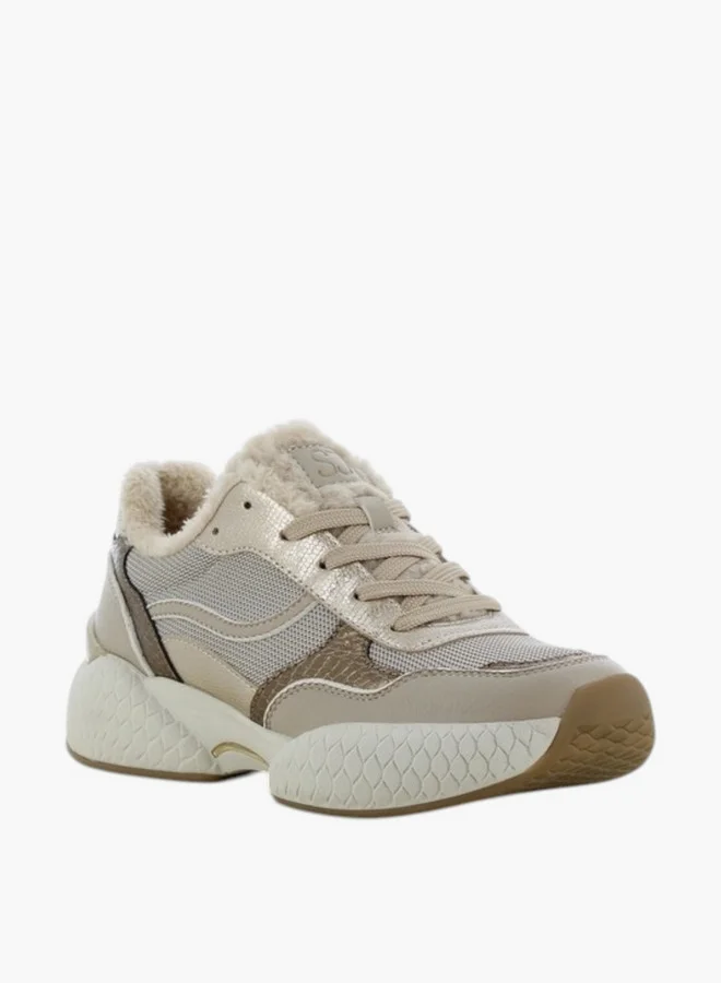 اس جي SJ Women's Panelled Lace-Up Sneakers