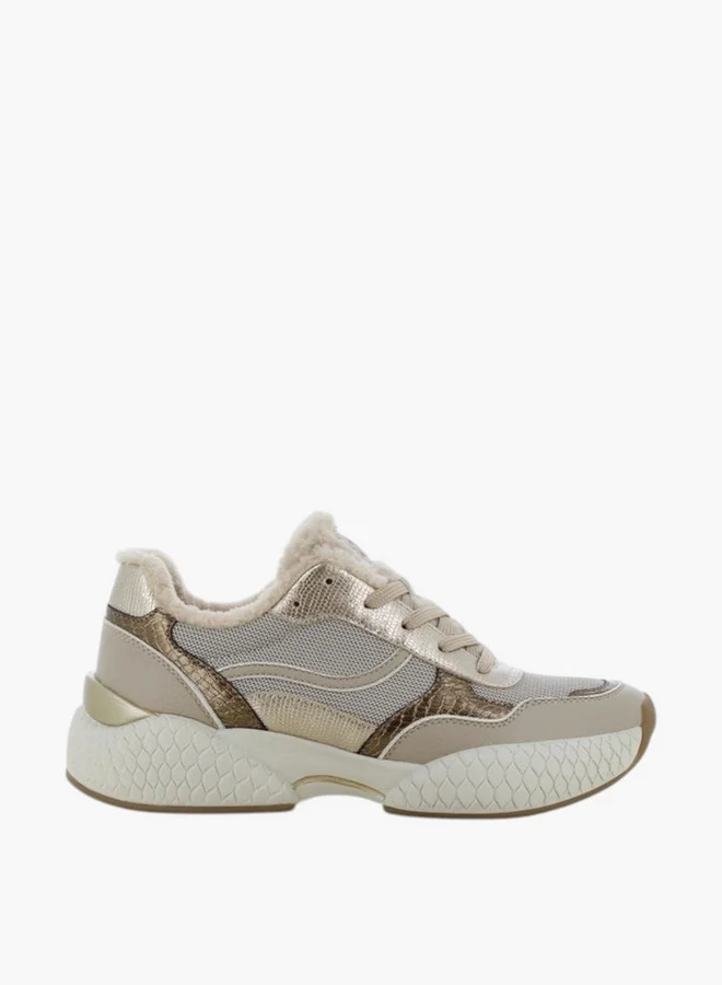 اس جي SJ Women's Panelled Lace-Up Sneakers
