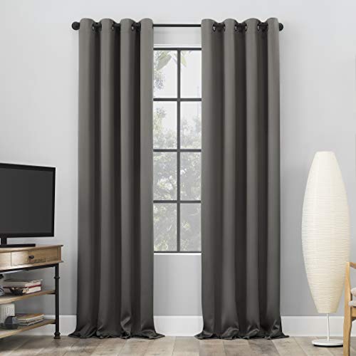 Sun Zero Nordic 2-pack Theater Grade Extreme 100% Blackout Grommet Curtain Panel Pair, 52" x 84", Gray(“Each panel measures 52”x84”. Combined panel pair measures 104”x84”) - Image 3