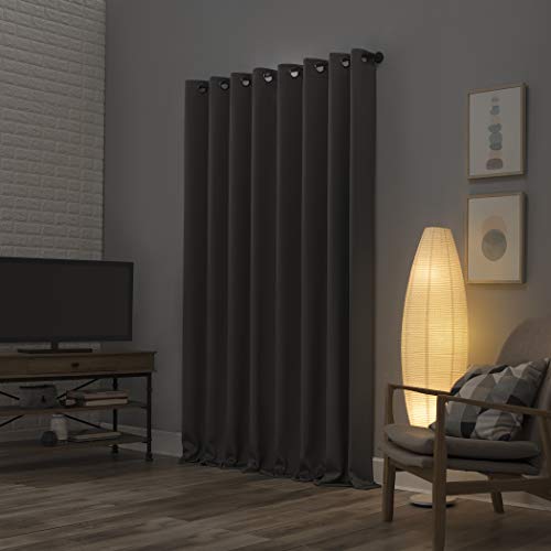 Sun Zero Nordic 2-pack Theater Grade Extreme 100% Blackout Grommet Curtain Panel Pair, 52" x 84", Gray(“Each panel measures 52”x84”. Combined panel pair measures 104”x84”) - Image 2