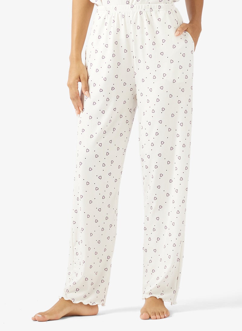 جينجر طقم بيجامة وتيشيرت بطبعة قلب - Image 4