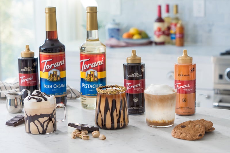 Torani Puremade Dessert & Drink Sauce Variety Pack, Chocolate Caramel, Dark Chocolate, White Chocolate & Caramel, 16.5 fl oz (Set of 4) - Image 3