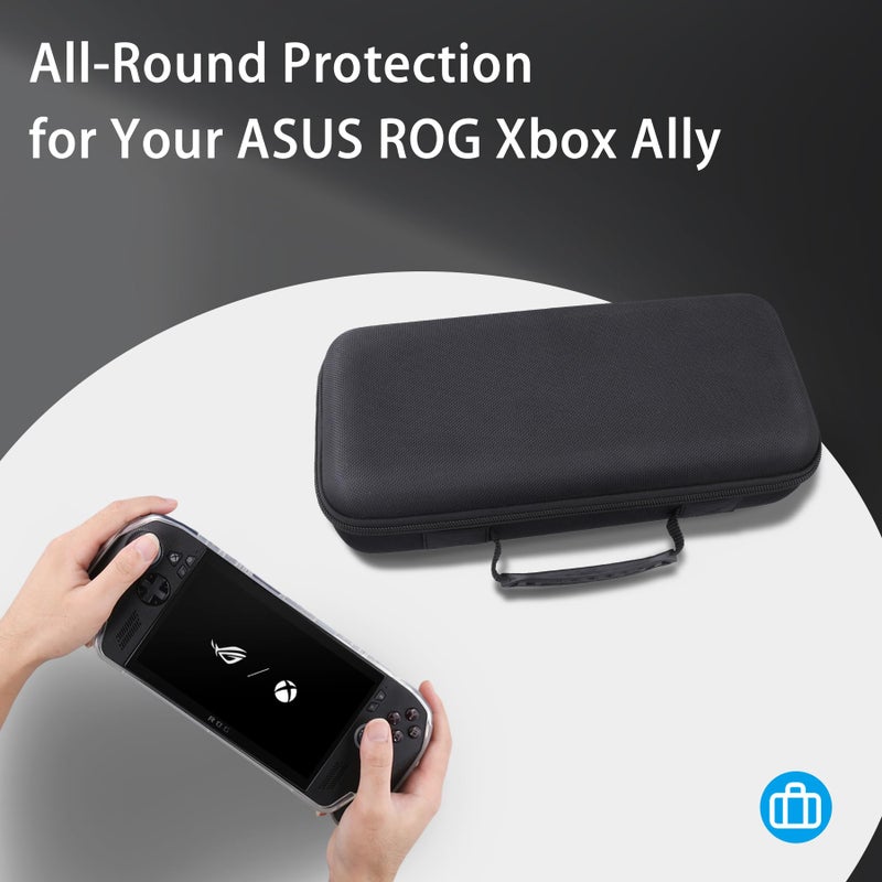 co2CREA Hard Carrying Case for ASUS ROG Xbox Ally / ROG Xbox Ally X 7" 2025 Gaming Handheld Console, EVA Protective Storage Bag, Mesh Pocket & Carry Handle (Black Case) - Image 5