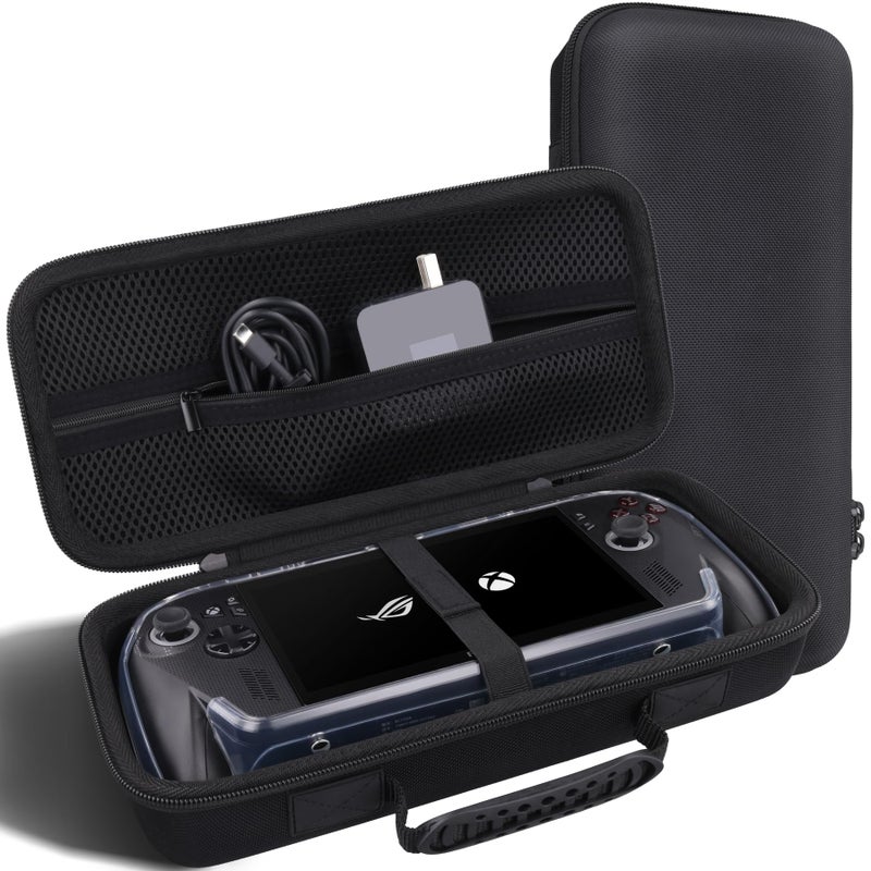 co2CREA Hard Carrying Case for ASUS ROG Xbox Ally / ROG Xbox Ally X 7" 2025 Gaming Handheld Console, EVA Protective Storage Bag, Mesh Pocket & Carry Handle (Black Case) - Image 1