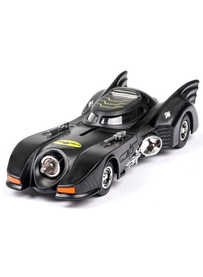 1989 Batmobile Model Toy, 1/38  Diecast Alloy Car Models for Vintage Bat Chariot Classic Car, with Light and Pull Back Model Car, Alloy Collectible Toy (Black) - Image 1