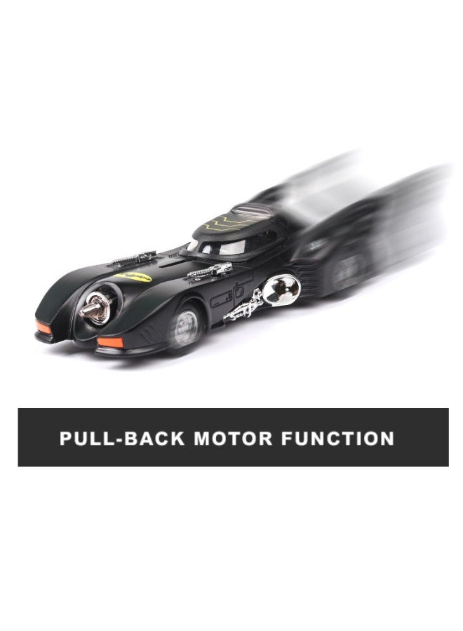 1989 Batmobile Model Toy, 1/38  Diecast Alloy Car Models for Vintage Bat Chariot Classic Car, with Light and Pull Back Model Car, Alloy Collectible Toy (Black) - Image 5