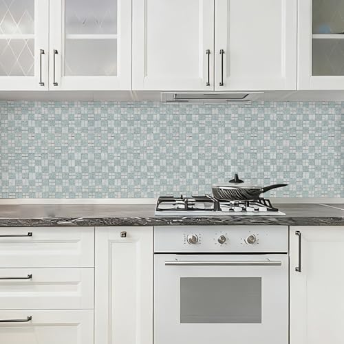 Lovdeco Mirror Peel and Stick Square Mosaic Tile for Kitchen Backsplash, 12" x 10", 6 Pieces, 5 SQ.FT. - Image 5