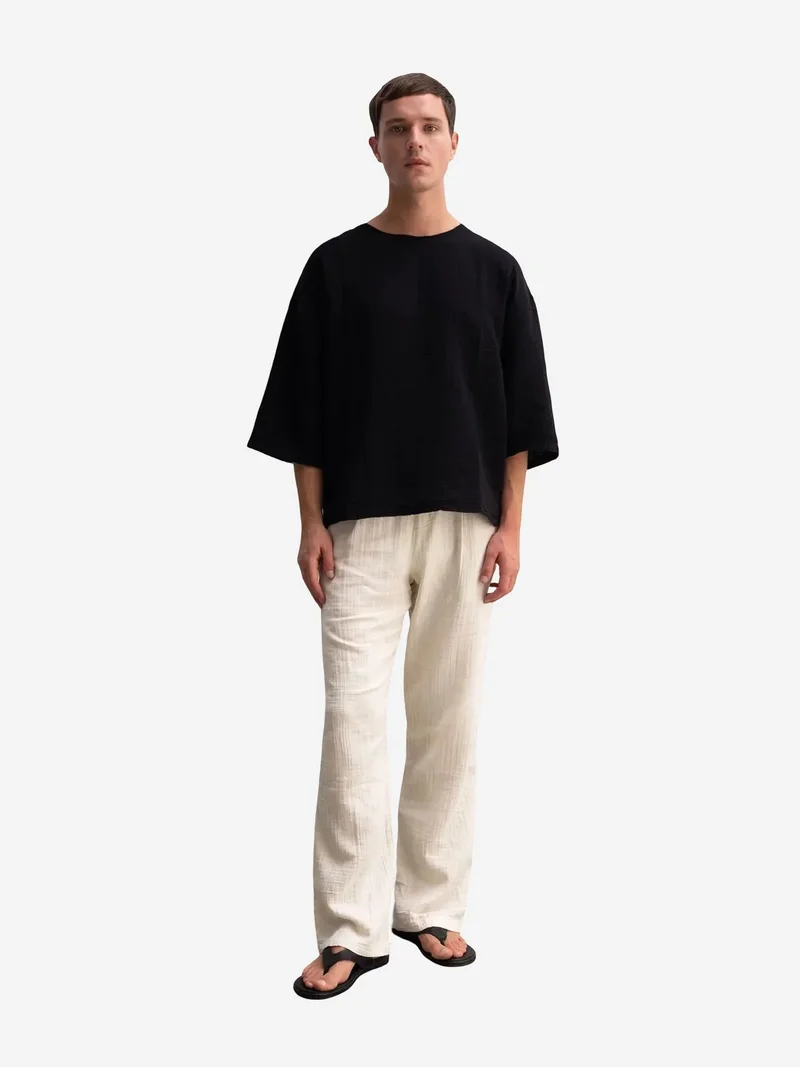 Giesto Black GIESTO Oversized Crew Neck Cotton T-Shirt for Men | Best Price UAE