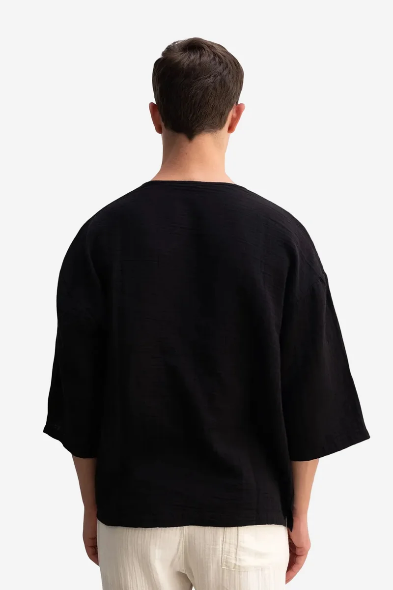 Giesto Black GIESTO Oversized Crew Neck Cotton T-Shirt for Men | Best Price UAE