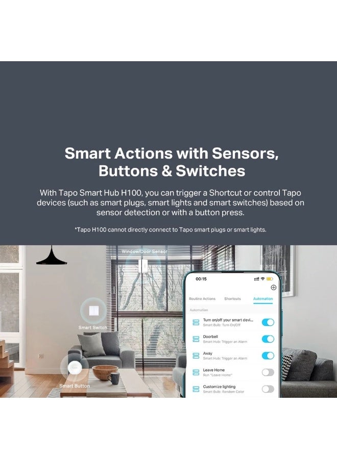 tapo TP-Link Tapo H100 Smart IoT Hub with Chime and Smart Alarm - Image 4