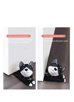 SYOSI Decorative Door Stopper Cute Dog Door Stopper Door Stop Silicone Door Stops Cute Style Door Wedge for Home and Office Black and White, Prevent Accidental Locks In the Room  - Image 4