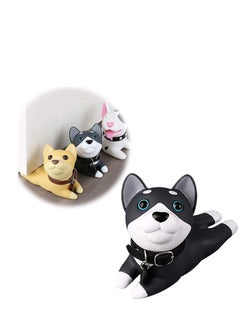 SYOSI Decorative Door Stopper Cute Dog Door Stopper Door Stop Silicone Door Stops Cute Style Door Wedge for Home and Office Black and White, Prevent Accidental Locks In the Room  - Image 1