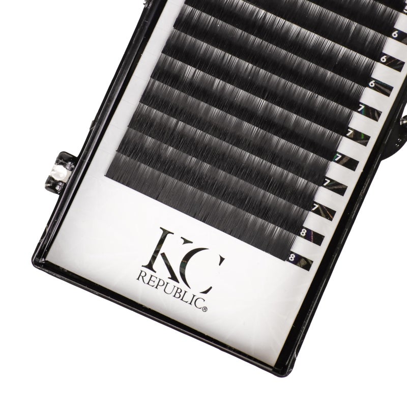KC Republic Lash Eyebrow Extensions Kit with 1 x Trays of Mink False Eyebrows in Black Comes on Mixed Length Trays 5-8 mm, Eyebrow Glue Clear & Extension Tweezers (Black Eyebrow, Black Tweezer) - Image 4