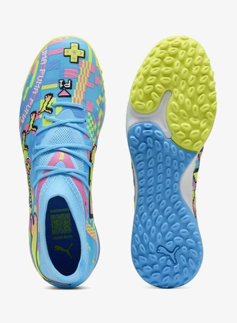 Puma PUMA White-Blue Glimmer-Pink Glimmer-Yellow Alert FUTURE 9 MATCH ADVANCED LEVEL TT Football Boots Unisex  | Best Price UAE