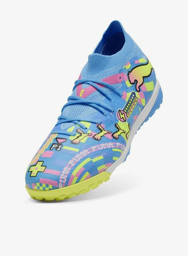 Puma PUMA White-Blue Glimmer-Pink Glimmer-Yellow Alert FUTURE 9 MATCH ADVANCED LEVEL TT Football Boots Unisex  | Best Price UAE