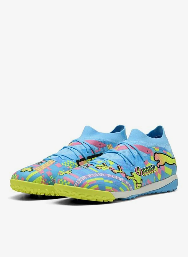 Puma PUMA White-Blue Glimmer-Pink Glimmer-Yellow Alert FUTURE 9 MATCH ADVANCED LEVEL TT Football Boots Unisex  | Best Price UAE