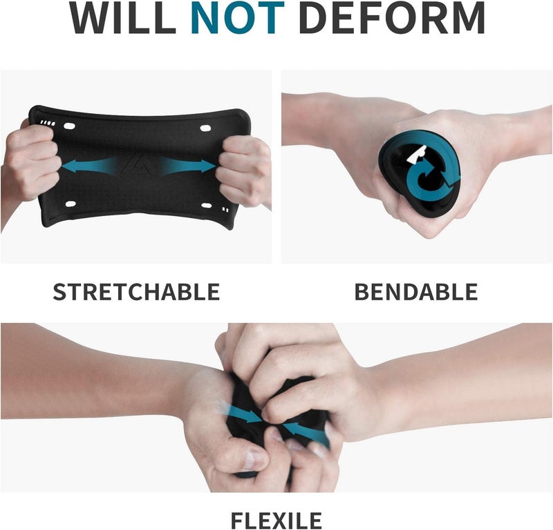 AUJEN إطارات لوحات الترخيص من أوجين سيليكون باللون الأسود، 1 عبوة إطار لوحة ترخيص السيارة، حوامل لوحات ترخيص السيارات السوداء العالمية، مقاومة للصدأ، مقاومة للاهتزاز، مقاومة للعوامل الجوية (أسود) - Image 5